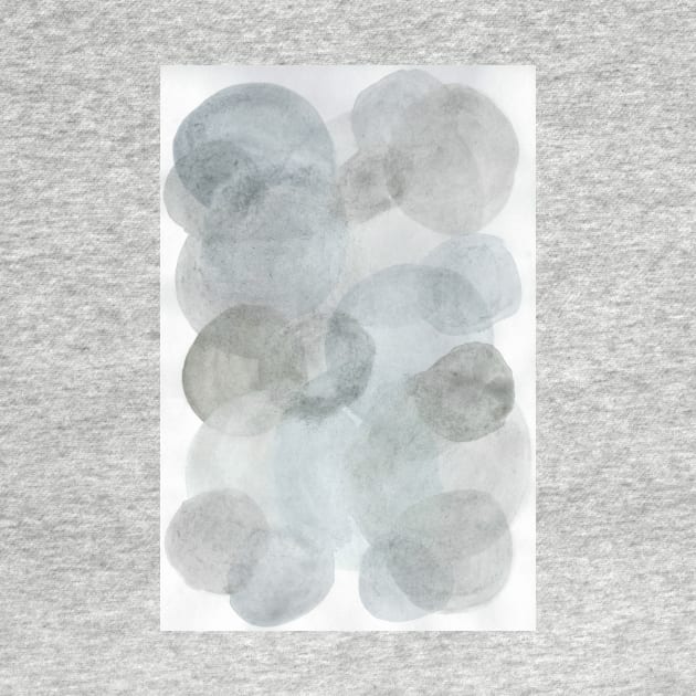 Grey Bubbles  - Minimalist Abstract Watercolor Painting by GenAumonier